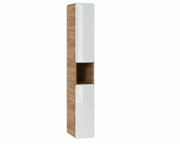 Set baie Aruba 50 cm, MDF alb lucios, stejar auriu [2]