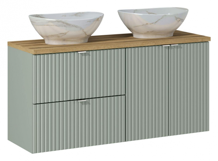 Set baie masca cu usi si sertare + lavoar Line Reed Green 120 cm [1]