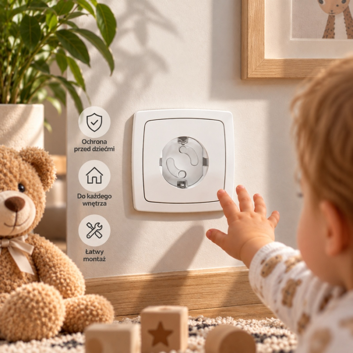 Set de 10 protecții pentru prize Child Protect Buzz 3,2x3,2x3,5 cm, Plastic Alb - SHP [2]