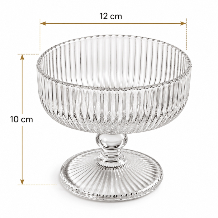 Set de 2 boluri pentru desert Deseo 12x12x10 cm, Sticlă Transparent - SHP [4]