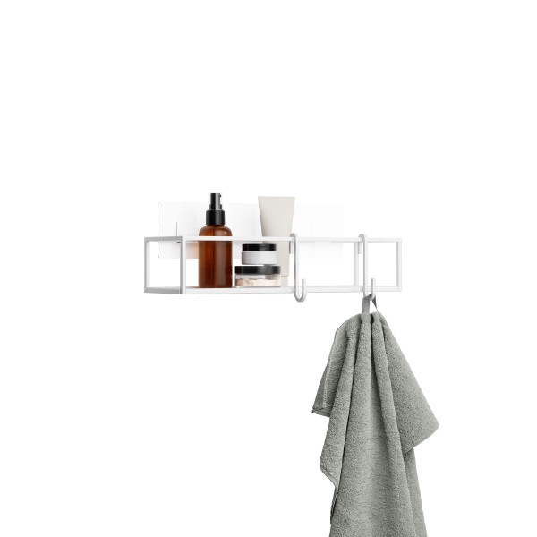 Set de 2 Rafturi de Duș Cubiko 12x6x32 cm, Metal - Umbra [3]