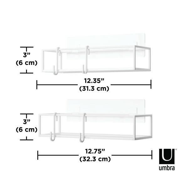 Set de 2 Rafturi de Duș Cubiko 12x6x32 cm, Metal - Umbra [7]