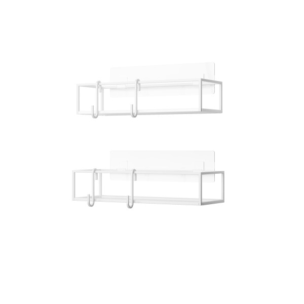 Set de 2 Rafturi de Duș Cubiko 12x6x32 cm, Metal - Umbra [2]