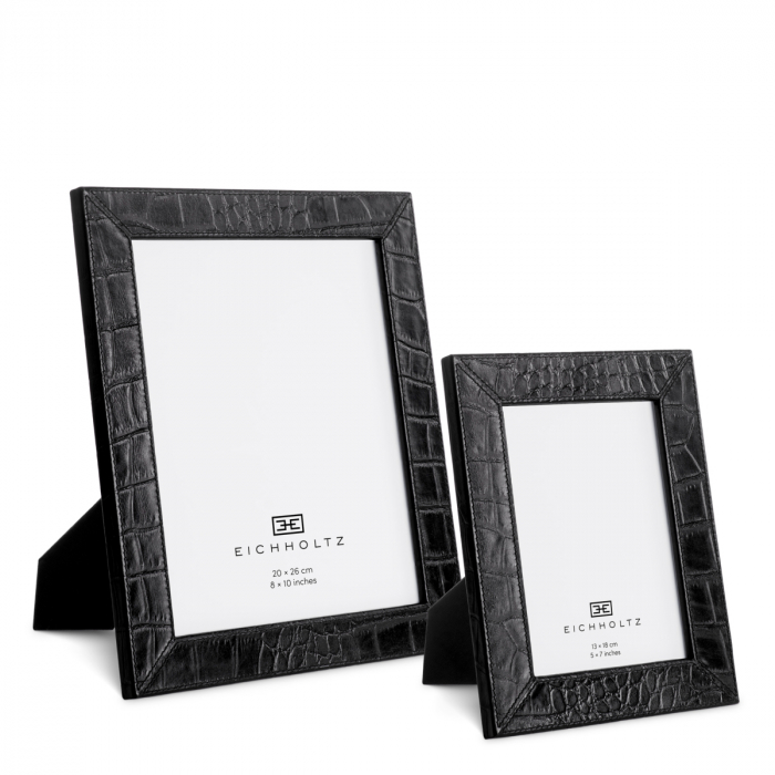   Set de 2 rame foto Scaleo din piele neagră cu embossing croco 118616 EICHHOLTZ [1]