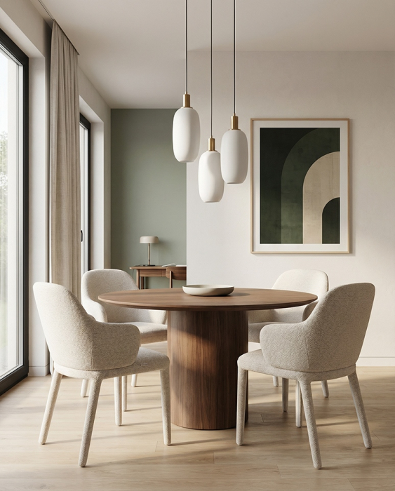 Set de 2 Scaune Akira 45x50x83 cm, 100% Poliester Bej - King Home [3]