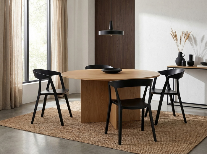 Set de 2 Scaune Vibia 57x56,5x77 cm, Polipropilenă Negru - King Home [12]