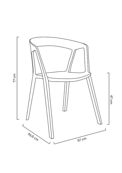 Set de 2 Scaune Vibia 57x56,5x77 cm, Polipropilenă Negru - King Home [15]