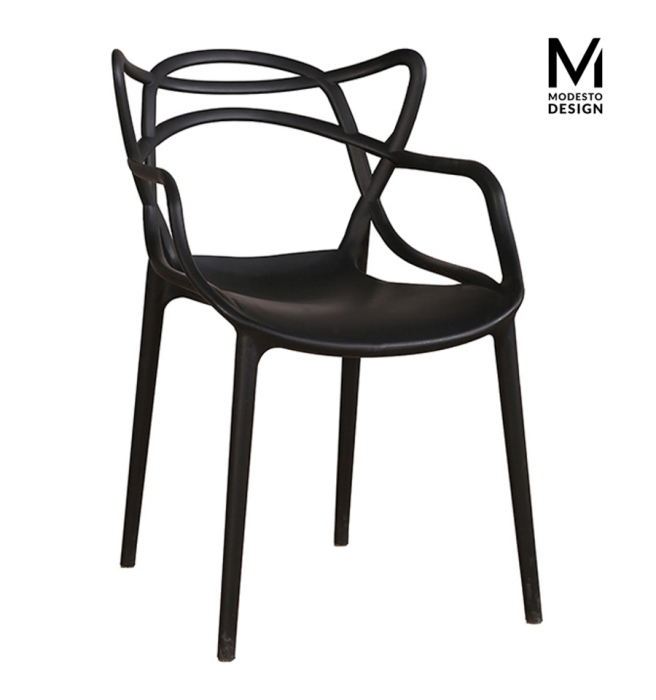 Set de 2 Scaune Hilo 55x58x81 cm, Polipropilenă Negru - Modesto Design [2]