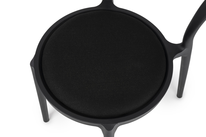 Set de 2 Scaune Slim 43,5x55,5x83 cm, Polipropilenă și Țesătură Negru - King Home [5]