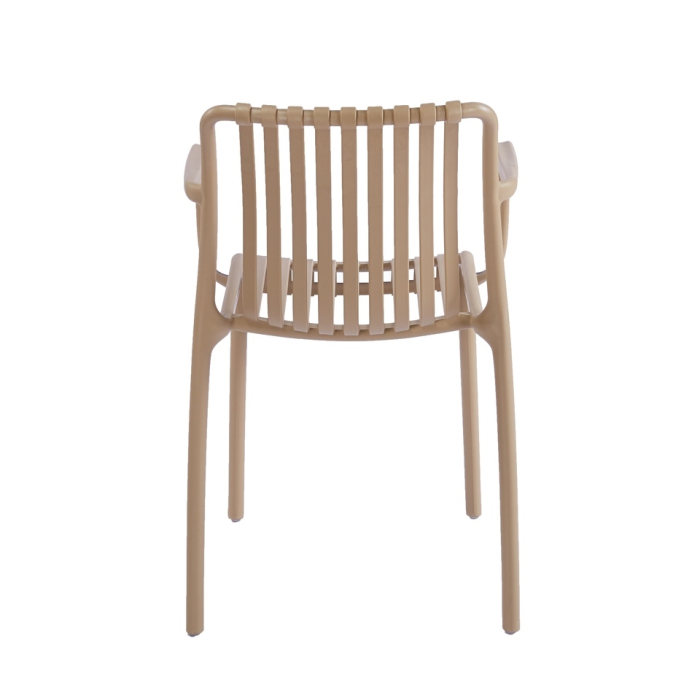 Set de 2 Scaune Strips Arm UV 40x40x78 cm, Plastic Bej - King Home [4]