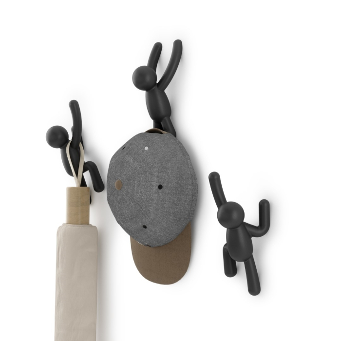Set de 3 cârlige de perete UMBRA BUDDY, negru [2]