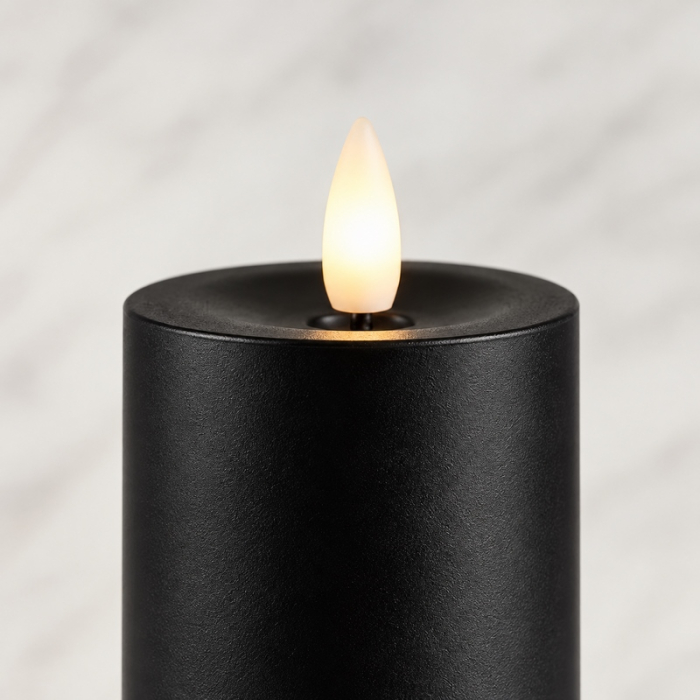 Set de 4 lumânări cu telecomandă Flame 5,5x5,5x17,7 cm, Negru Mat - SHP [3]
