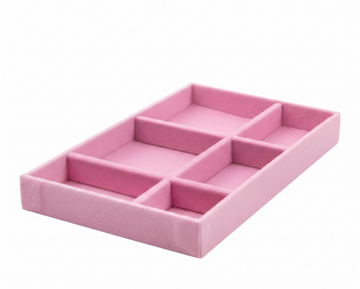 Set de 4 Organizatoare de Bijuterii Sorrel 21x2,2x12,5 cm, Catifea Roz - SHP [3]