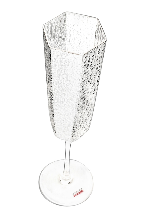 Set de 4 Pahare de Șampanie Cascata 7x7x27 cm, Sticlă Transparent - Kare Design [3]
