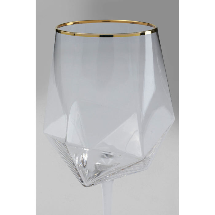Set de 4 Pahare de Vin Diamond Rim 525 7,5x7x24,5 cm, Sticlă Transparent - Kare Design [3]