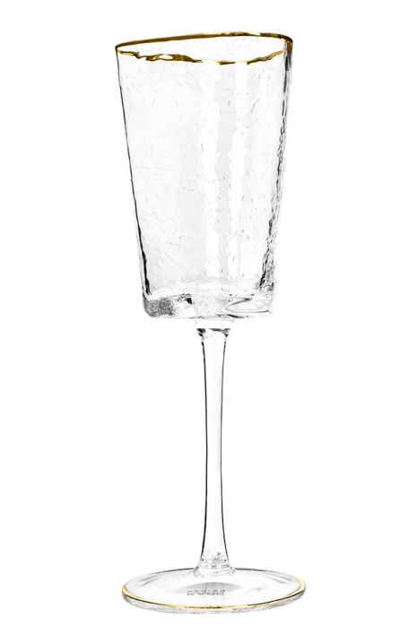 Set de 4 Pahare de Vin Hommage 300 9x9x22 cm, Sticlă Transparent Accente Aurii - Kare Design [2]