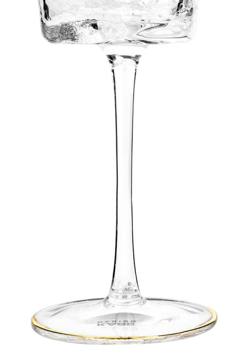 Set de 4 Pahare de Vin Hommage 300 9x9x22 cm, Sticlă Transparent Accente Aurii - Kare Design [4]