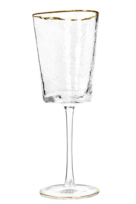 Set de 4 Pahare de Vin Hommage 400 9,5x9,5x23,5 cm, Sticlă Transparent Acente Aurii - Kare Design [2]