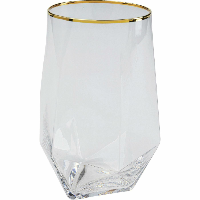 Set de 4 Pahare Diamond Rim 510 5x8x15 cm, Sticlă Transparent Auriu - Kare Design [2]