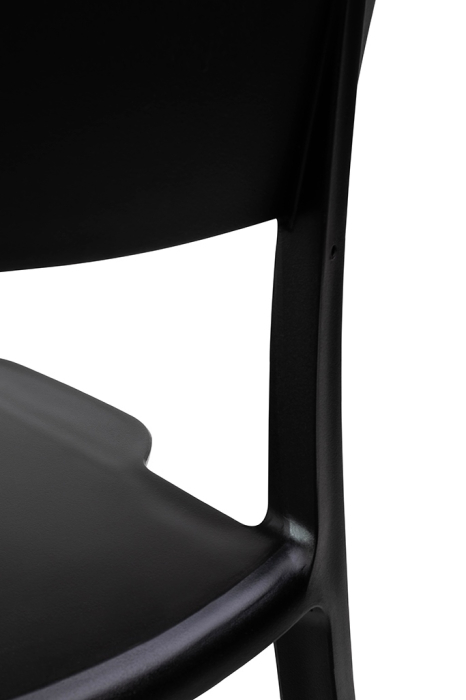 Set de 4 Scaune Agat Premium 53x49x80 cm, Polipropilenă Negru - King Home [6]