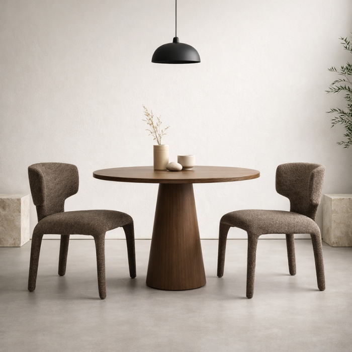 Set de 4 Scaune Apulia 50x48x79 cm, 100% Poliester Maro/Taupe - King Home [11]