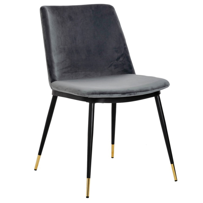 Set de 4 Scaune Diego 50x58x82 cm, Catifea Gri Închis - King Home [2]