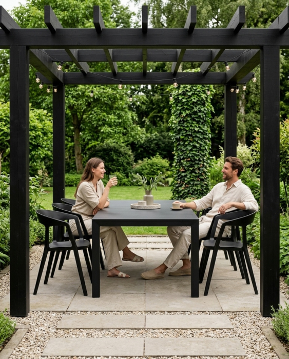 Set de 4 Scaune Vibia 57x56,5x77 cm, Polipropilenă Negru Mat - King Home [11]
