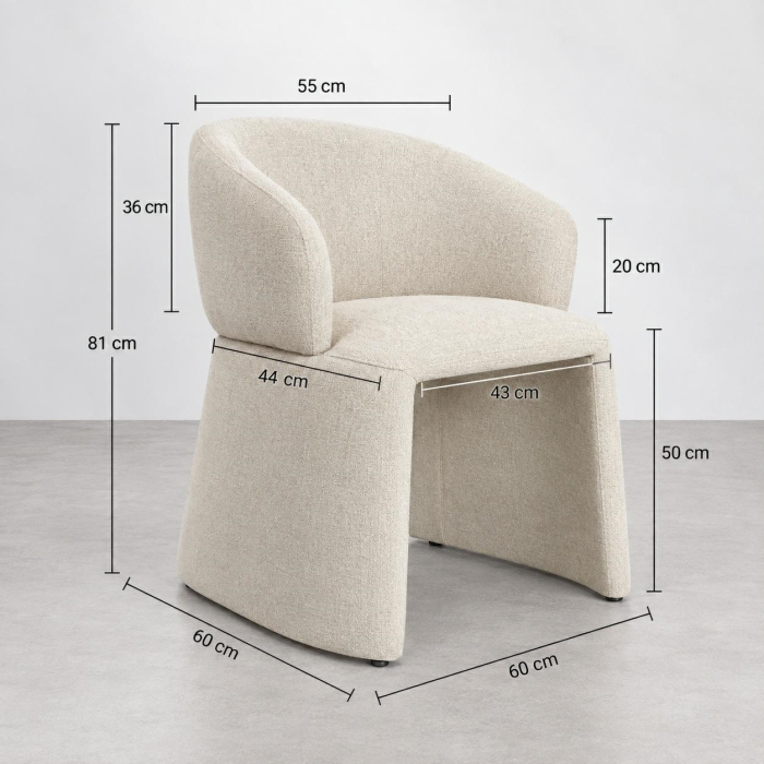 Set de 4 Scaune Tomi 60x60x81 cm, Bej - MaMaison [2]
