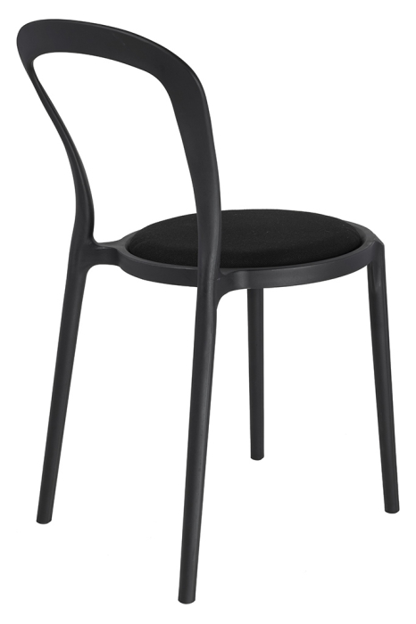 Set de 6 Scaune Slim 43,5x55,5x83 cm, Polipropilenă și Țesătură Negru - King Home [3]
