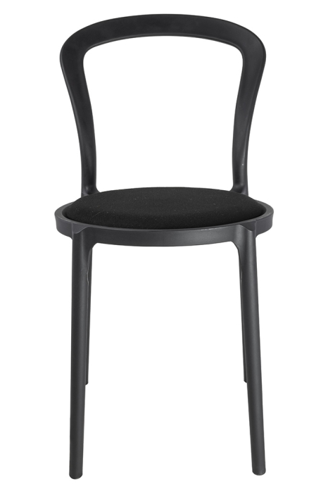 Set de 6 Scaune Slim 43,5x55,5x83 cm, Polipropilenă și Țesătură Negru - King Home [4]