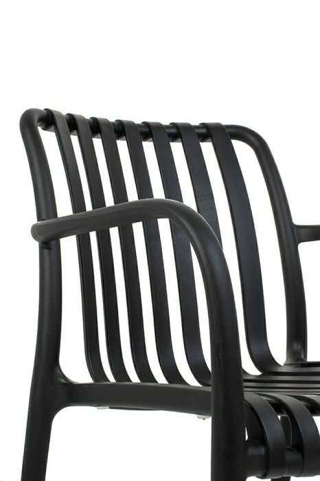 Set de 6 Scaune Strips Arm 56x60x80 cm, Polipropilenă Negru - Modesto Design [5]