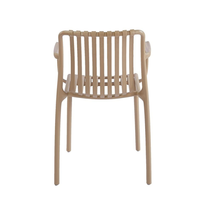 Set de 6 Scaune Strips Arm UV 40x40x78 cm, Plastic Bej - King Home [4]