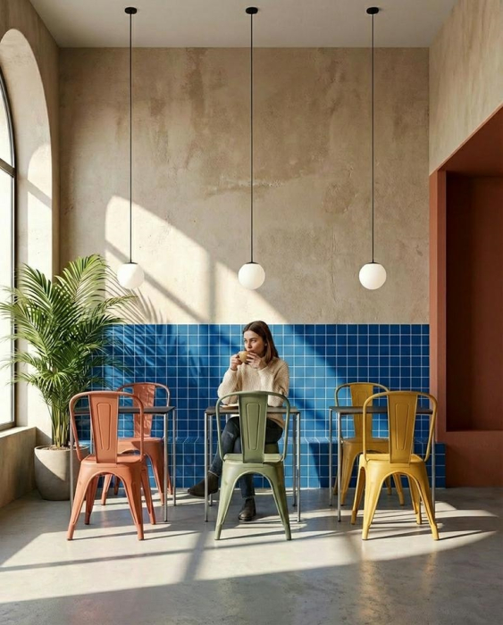Set de 6 Scaune Tower Paris PP 46x50x86 cm, Plastic Verde Închis - King Home [8]