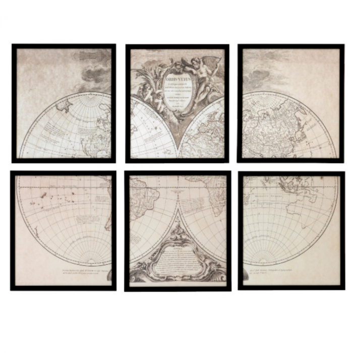   Set de 6 Tablou Orbis Vetus 106905 EICHHOLTZ [1]