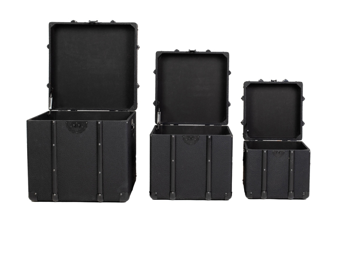 Set de Cufere Voyage 46x46x46 cm, Țesătură Acoperită Negru - Kare Design [2]