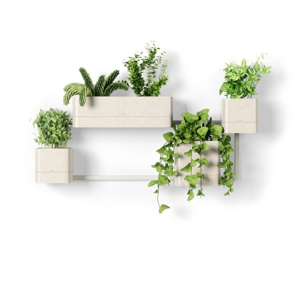 Set de Ghivece Cubiko Alb din Plastic și Fibră Lemnoasă Reciclată Alb, 36x18x72cm, Umbra 1018767-1313 [4]