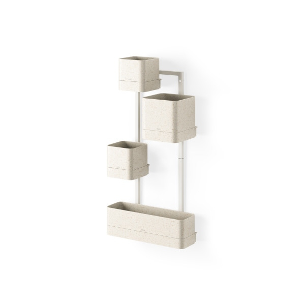 Set de Ghivece Cubiko Alb din Plastic și Fibră Lemnoasă Reciclată Alb, 36x18x72cm, Umbra 1018767-1313 [2]