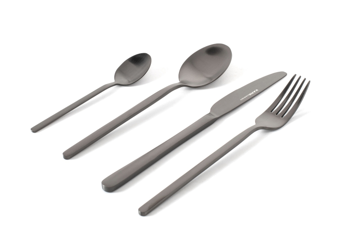 Set de Tacâmuri Gloria Matt Black 14,2x25x6 cm, Oțel Inoxidabil Acoperit cu Titan Negru Mat - Kare Design [2]