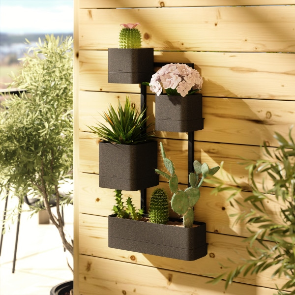 Set Ghivece Cubiko 36x18x72 cm, Plastic și Fibre Lemnoase Negru - Umbra [7]