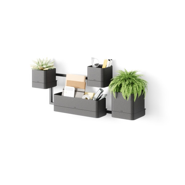 Set Ghivece Cubiko 36x18x72 cm, Plastic și Fibre Lemnoase Negru - Umbra [3]