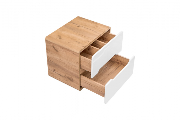 Set baie lavoar aplicat + masca baie Aruba, 60 cm, MDF alb lucios, stejar auriu, II COMAD [3]