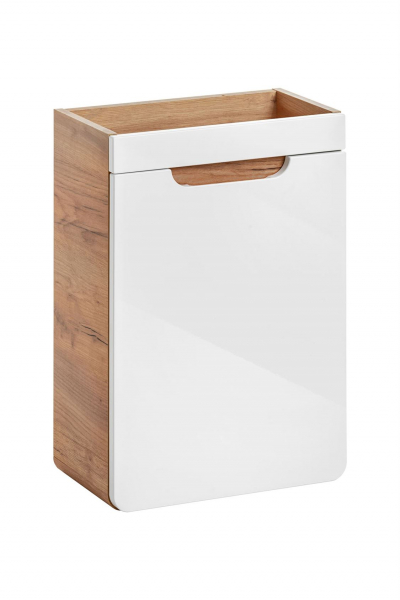 Set lavoar + masca Aruba 40 cm, MDF alb lucios, stejar auriu [2]