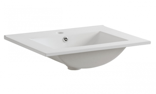 Set lavoar + masca Aruba White 60 cm, MDF alb lucios, stejar auriu [4]