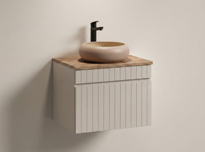 Set masca ,blat si lavoar aplicat  ICONIC CASHMERE 60 cm [5]