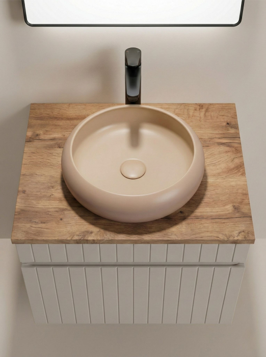 Set masca ,blat si lavoar aplicat  ICONIC CASHMERE 60 cm [6]