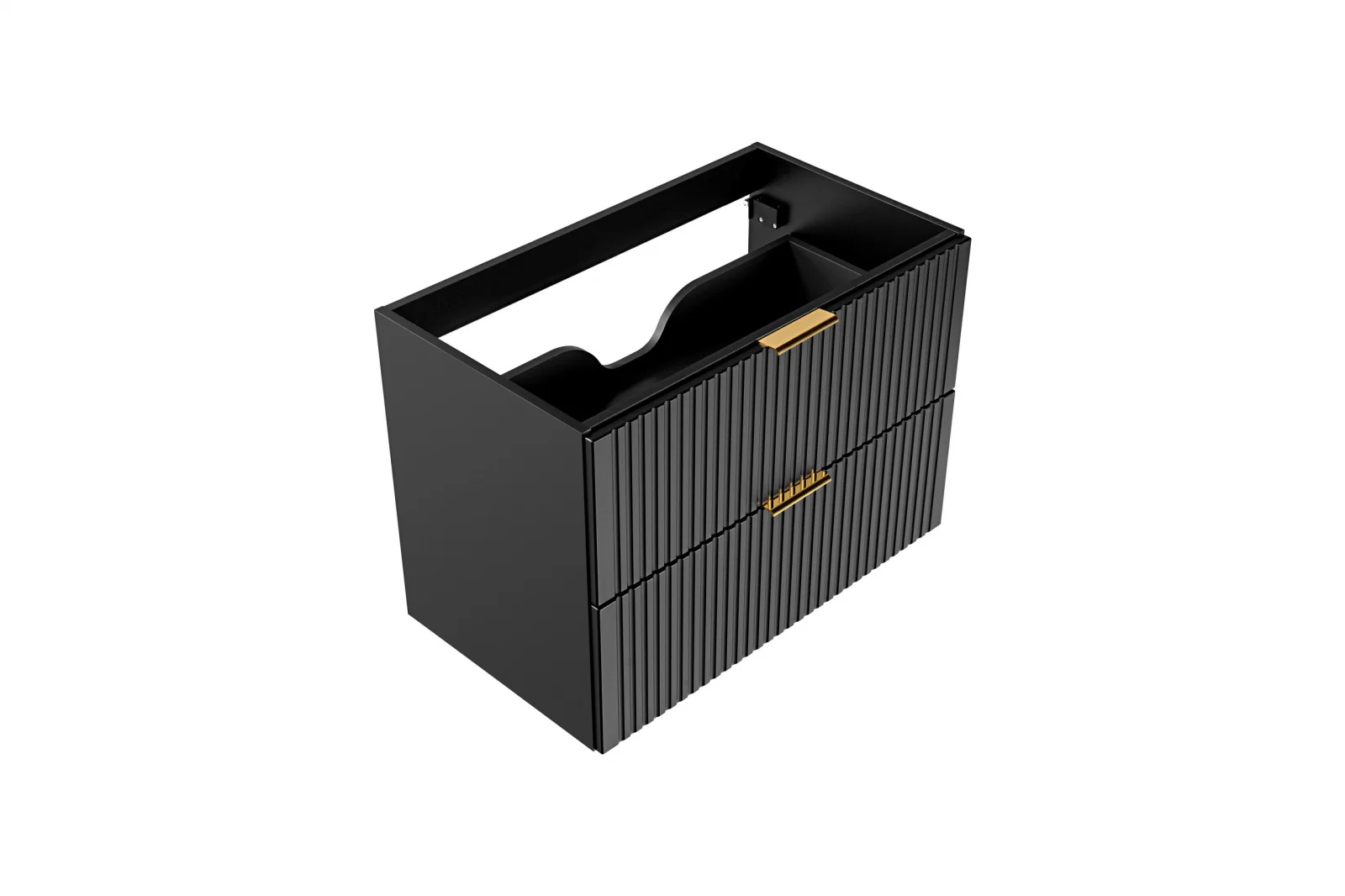 SET MASCA + BLAT ȘI LAVOAR APLICAT ADEL BLACK 80 CM, MDF RIFLAT, CULOARE NEGRU [6]