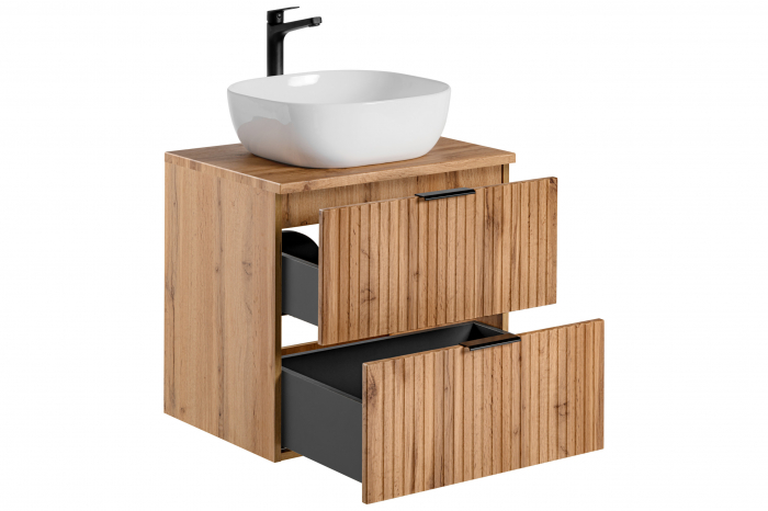 SET MASCA + BLAT ȘI LAVOAR APLICAT ADEL OAK 60 CM, MDF RIFLAT, CULOARE STEJAR [3]