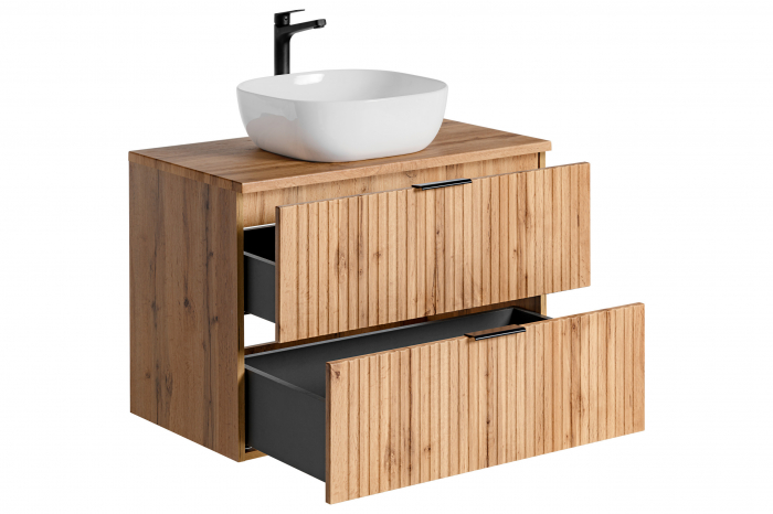 SET MASCA + BLAT ȘI LAVOAR APLICAT ADEL OAK 80 CM, MDF RIFLAT, CULOARE STEJAR - Comad [3]