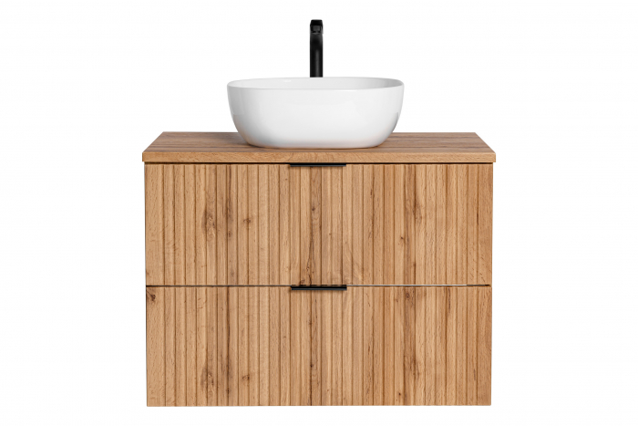 SET MASCA + BLAT ȘI LAVOAR APLICAT ADEL OAK 80 CM, MDF RIFLAT, CULOARE STEJAR - Comad [2]