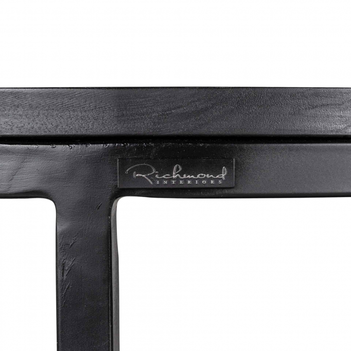 Set masute cafea rotunde negre lemn masiv Sienna Ø80/40 cm, picioare metal, design lux, 7591 - Richmond Interiors [4]